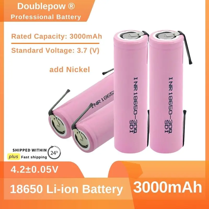 High Power 18650 Lithium Battery 3000mAh 3.7v Li-ion Rechargeable Batteries Pack With Nickel Sheet (NO PCB) + DIY Nicke
High Power 18650 Lithium Battery 3000mAh 3.7v Li-ion Rechargeable Batteries Pack With Nickel Sheet (NO PCB) + DIY Nicke
