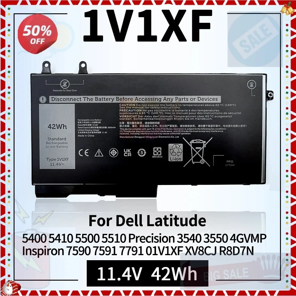 1V1XF R8D7N Laptop Battery for Dell Latitude 5400 5410 5500 Precision 3540 3550 Inspiron 7590 7591 2-in-1 Series 4GVMP Battery
1V1XF R8D7N Laptop Battery for Dell Latitude 5400 5410 5500 Precision 3540 3550 Inspiron 7590 7591 2-in-1 Series 4GVMP Battery