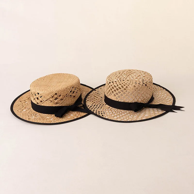 2026 New Elegant Women's Black Bow Straw Hat Hollow Woven Flat Top Sun Hats For Women Summer Beach Travel Beach Vacation Caps
2026 New Elegant Women's Black Bow Straw Hat Hollow Woven Flat Top Sun Hats For Women Summer Beach Travel Beach Vacation Caps