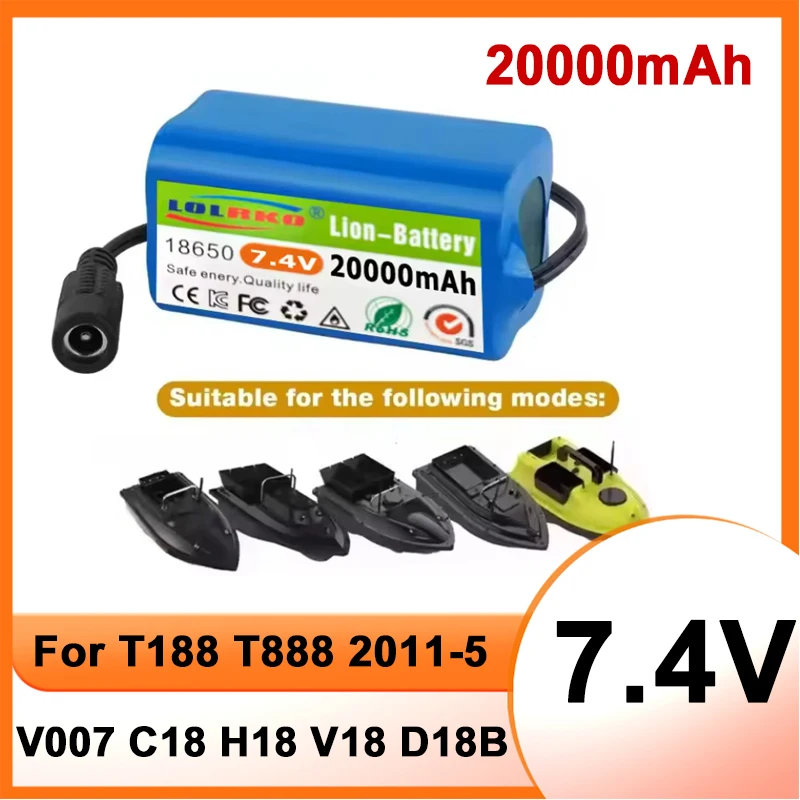 2026 7.4V 20000mAh Battery For V020 V900 2011-5 V007 C18 H18 V18 D18B FX88 Remote Control RC Fishing Bait Boat Battery Parts
2026 7.4V 20000mAh Battery For V020 V900 2011-5 V007 C18 H18 V18 D18B FX88 Remote Control RC Fishing Bait Boat Battery Parts