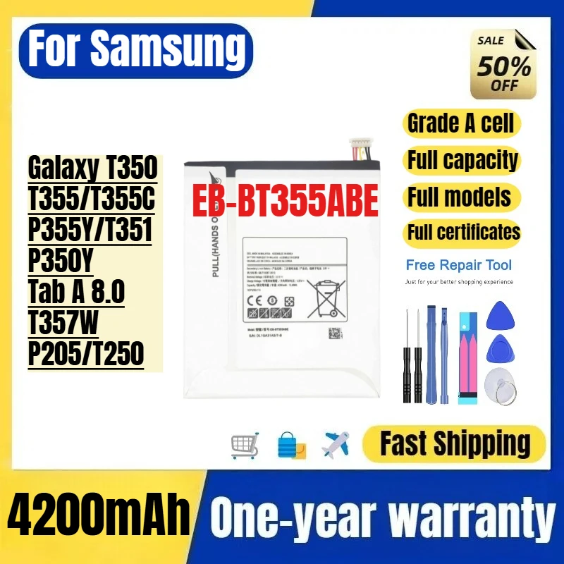 EB-BT355ABE for Samsung Galaxy T350/T355/T355C/P355Y/T351/P350Y/Tab A 8.0/T357W/P205/T250 Tablet Battery Replacement Bateria
EB-BT355ABE for Samsung Galaxy T350/T355/T355C/P355Y/T351/P350Y/Tab A 8.0/T357W/P205/T250 Tablet Battery Replacement Bateria