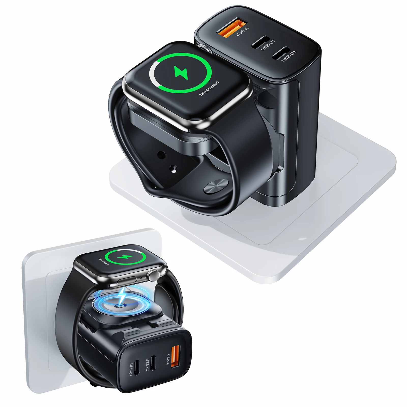 Oatsbasf 4 in 1 Multifunctional Wall Charger for Phone Tablet Earphone Magnetic Wireless Charger for iWatch Type-C USB-A Ports
Oatsbasf 4 in 1 Multifunctional Wall Charger for Phone Tablet Earphone Magnetic Wireless Charger for iWatch Type-C USB-A Ports