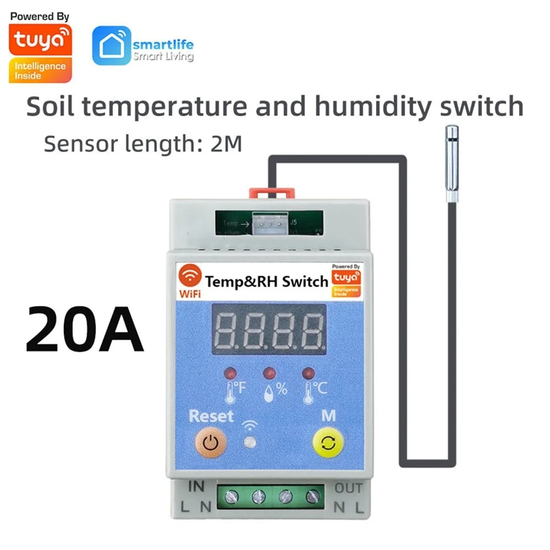 ABYL 20A Tuya WiFi Soil Temperature and Humidity Switch Timer Soil Temp/Humidity Sensor APP Control for Soil Monitoring
ABYL 20A Tuya WiFi Soil Temperature and Humidity Switch Timer Soil Temp/Humidity Sensor APP Control for Soil Monitoring