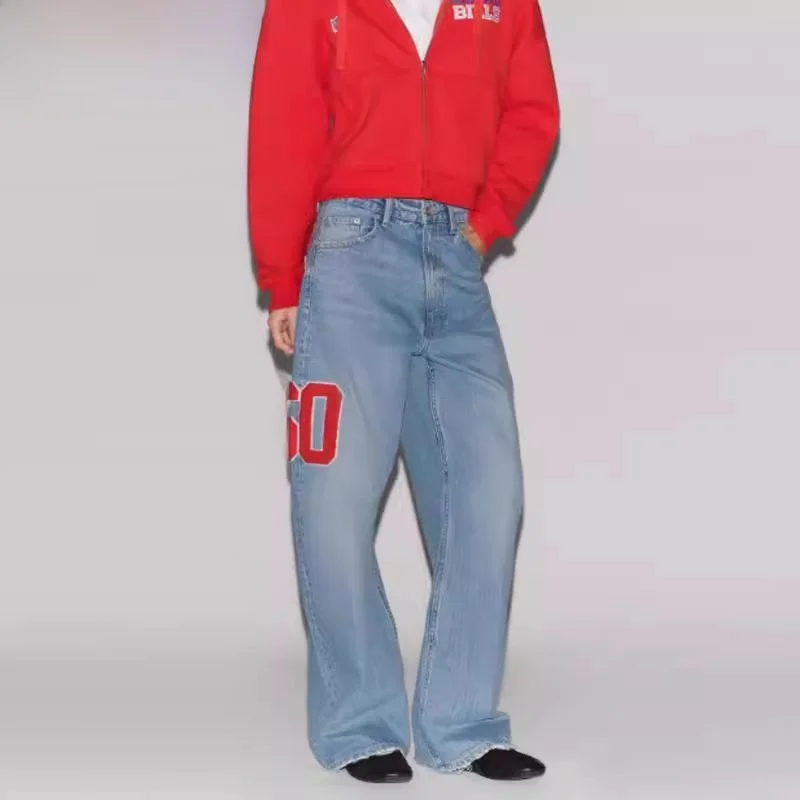 Loose Cotton Denim Jeans Women's Spring New Arrival Sea Blue Mid-Waist Casual Wide Leg Pants Comfortable Wear Resistant
Loose Cotton Denim Jeans Women's Spring New Arrival Sea Blue Mid-Waist Casual Wide Leg Pants Comfortable Wear Resistant