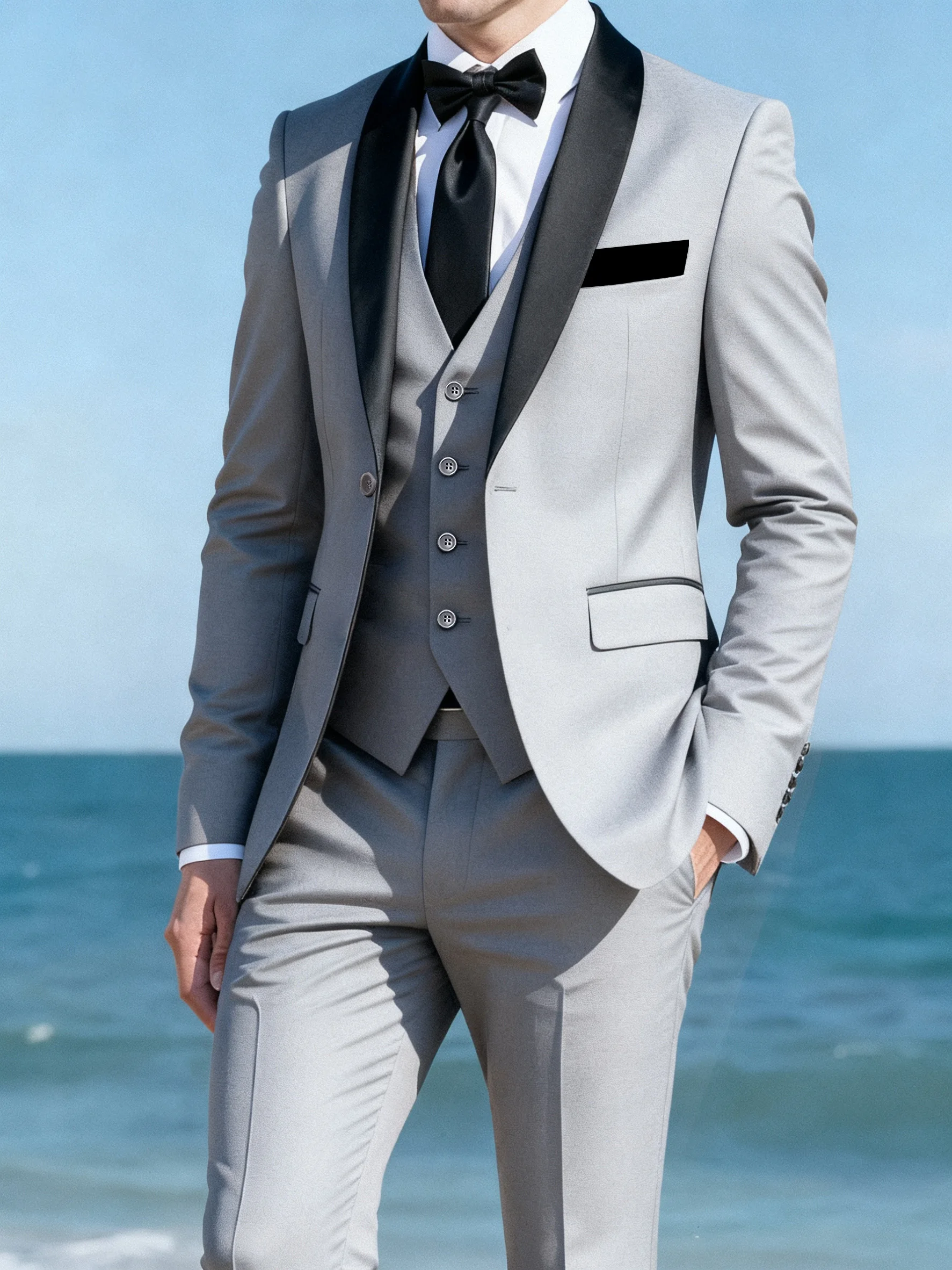 Men's 3-piece suit, green fruit collar, large suit, suit pants, formal tie, wedding dress, vest, work uniform, holiday gift.
Men's 3-piece suit, green fruit collar, large suit, suit pants, formal tie, wedding dress, vest, work uniform, holiday gift.