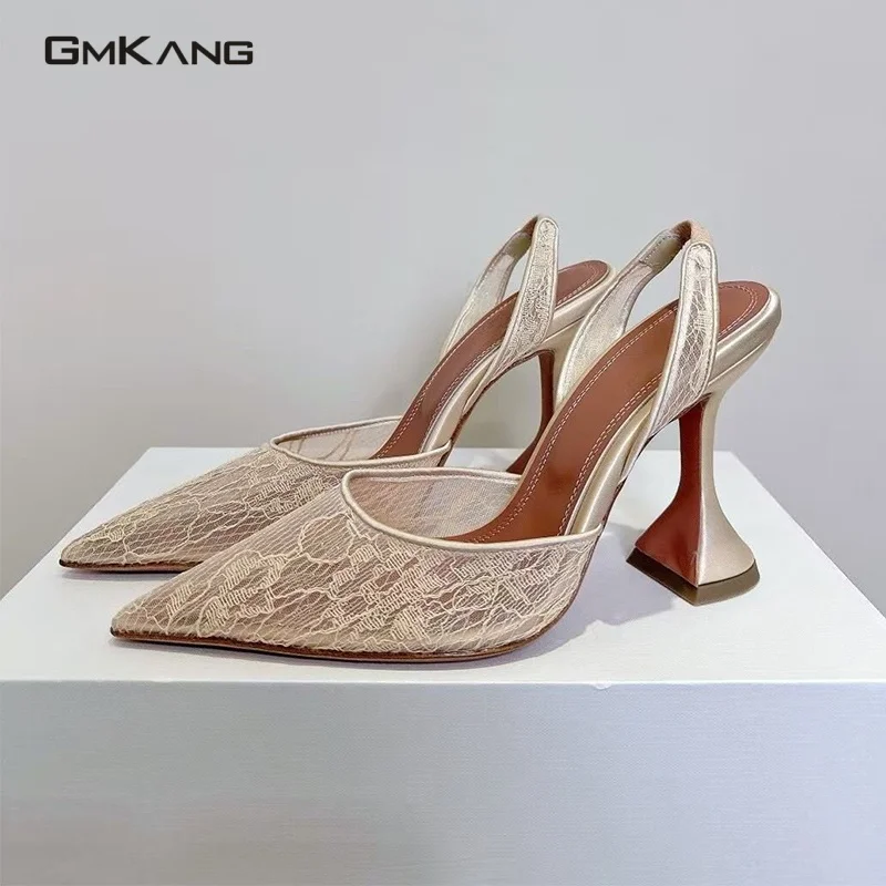 Women's Pointed Toe Mesh Slingback High Heels, Elegant Flared Heel Pumps for Party
Women's Pointed Toe Mesh Slingback High Heels, Elegant Flared Heel Pumps for Party