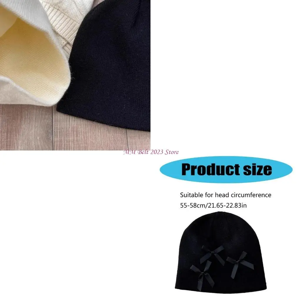49ME Trendy Hat Pullover Unisex Hat Ribbon Bowknot Hat Warm Hat Skull Caps 2000s
49ME Trendy Hat Pullover Unisex Hat Ribbon Bowknot Hat Warm Hat Skull Caps 2000s