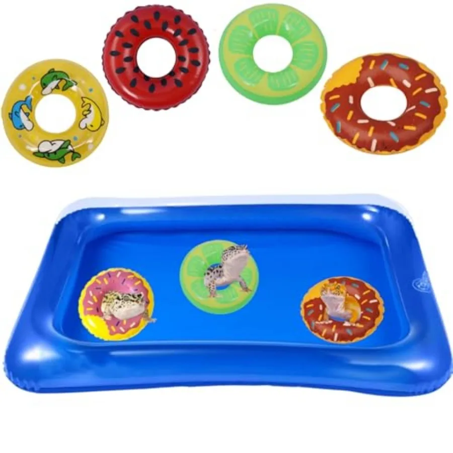 Lizard Bath Pool and Collar Rings Set - Inflatable Reptile Bathing Swimming Pool Bathtub Reptile Swim Float Ring for Leopard Ge
Lizard Bath Pool and Collar Rings Set - Inflatable Reptile Bathing Swimming Pool Bathtub Reptile Swim Float Ring for Leopard Ge