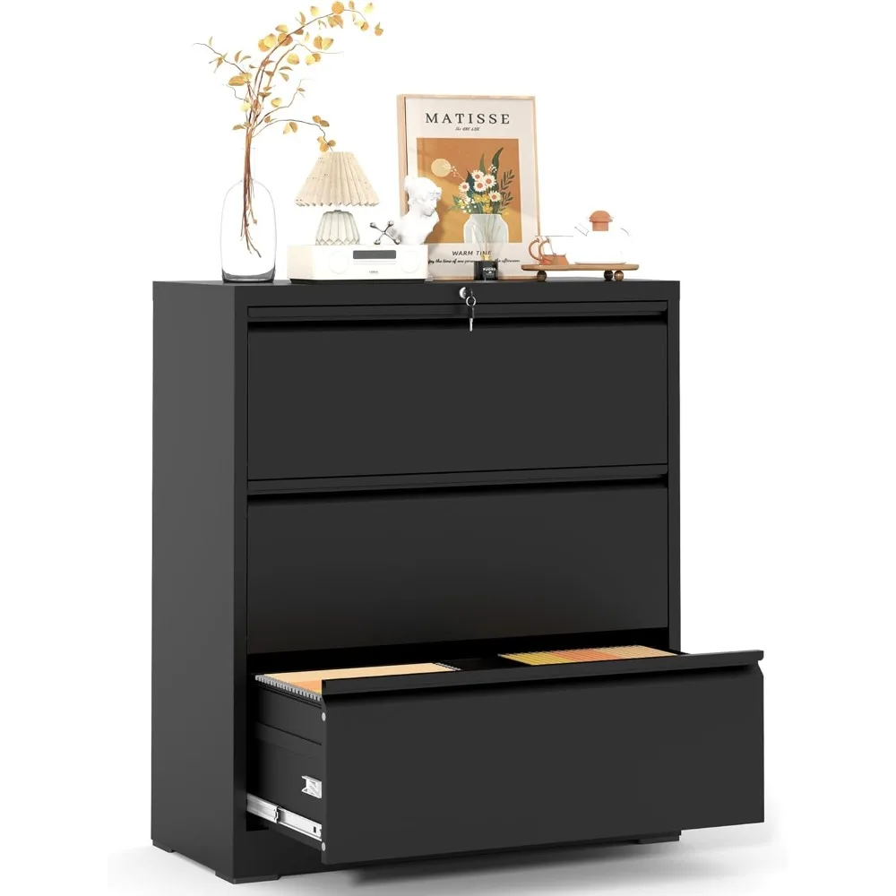 Metal Lateral File Cabinets with Lock,3 Drawer Filing Cabinets for Home Office,Storage Cabinets for Hanging Files Letter/Legal/F
Metal Lateral File Cabinets with Lock,3 Drawer Filing Cabinets for Home Office,Storage Cabinets for Hanging Files Letter/Legal/F