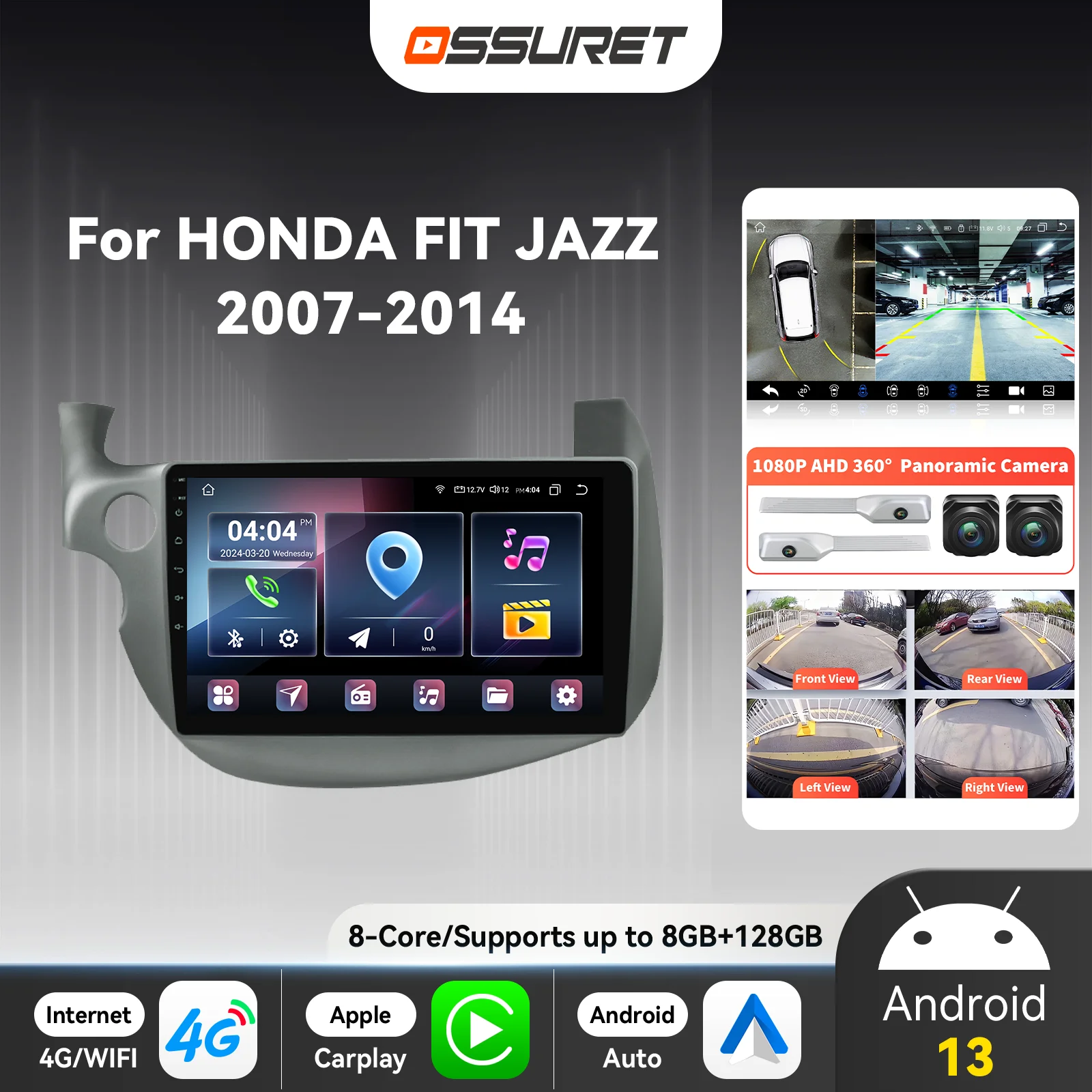 4G Carplay Android Auto multimedia for HONDA FIT JAZZ 2007-2014 Car radio GPS navigation Stereo Audio 2din dsp WIFI QLED screen
4G Carplay Android Auto multimedia for HONDA FIT JAZZ 2007-2014 Car radio GPS navigation Stereo Audio 2din dsp WIFI QLED screen