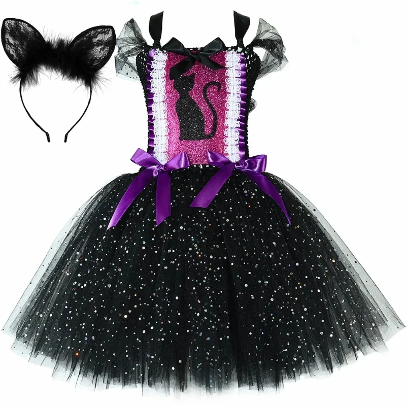 Girls Animal Cute Sparkly Black Cat Fancy Tutu Dress Costumes for Headband Kids Halloween Carnival Tutus Birthday Party Outfit
Girls Animal Cute Sparkly Black Cat Fancy Tutu Dress Costumes for Headband Kids Halloween Carnival Tutus Birthday Party Outfit
