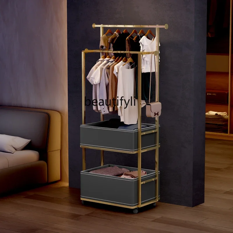 Light luxury mobile coat rack Bedroom floor hanger Stainless steel titanium designer storage6005
Light luxury mobile coat rack Bedroom floor hanger Stainless steel titanium designer storage6005