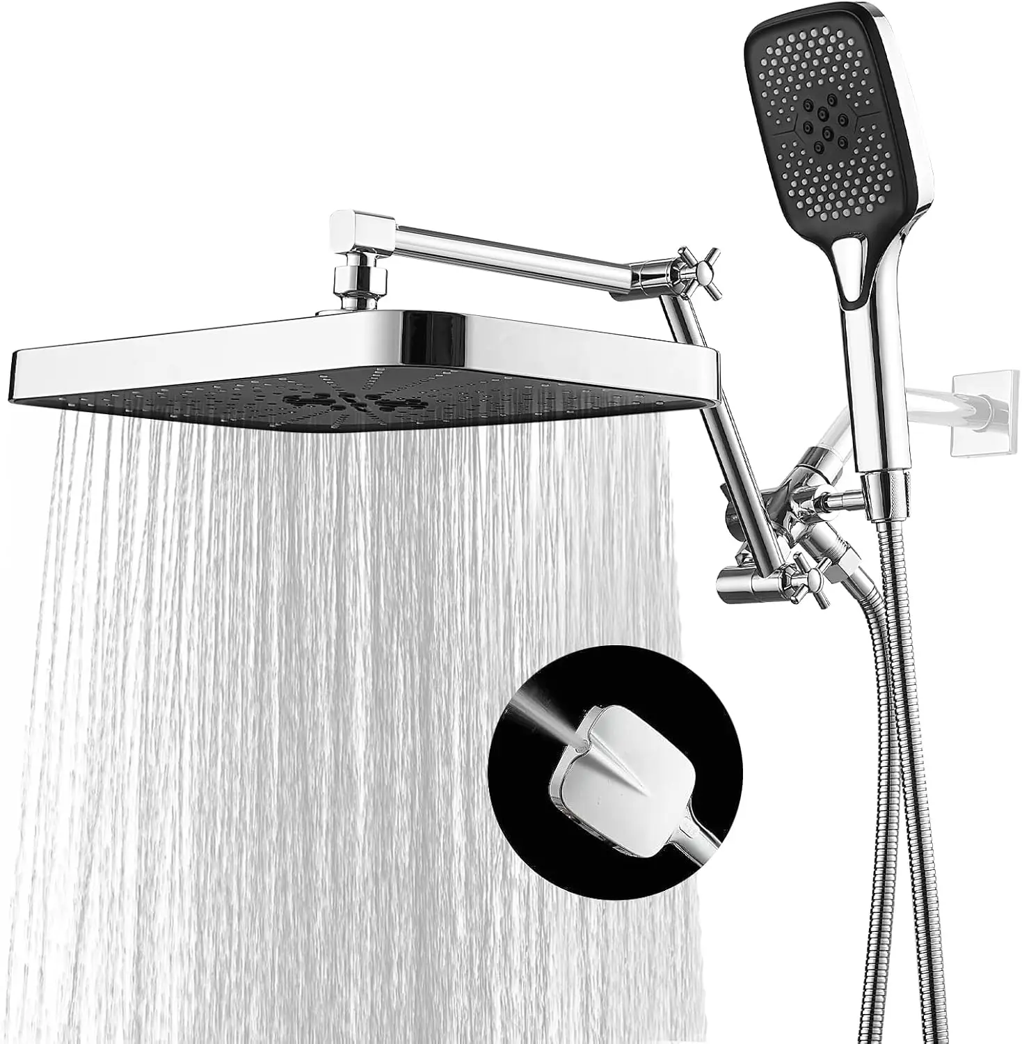 14 Inch Shower Head Handheld High-Pressure Rain/Rainfall 3+1 Settings Handheld Spray 3-Way Diverter Extension Arm Adjustable
14 Inch Shower Head Handheld High-Pressure Rain/Rainfall 3+1 Settings Handheld Spray 3-Way Diverter Extension Arm Adjustable