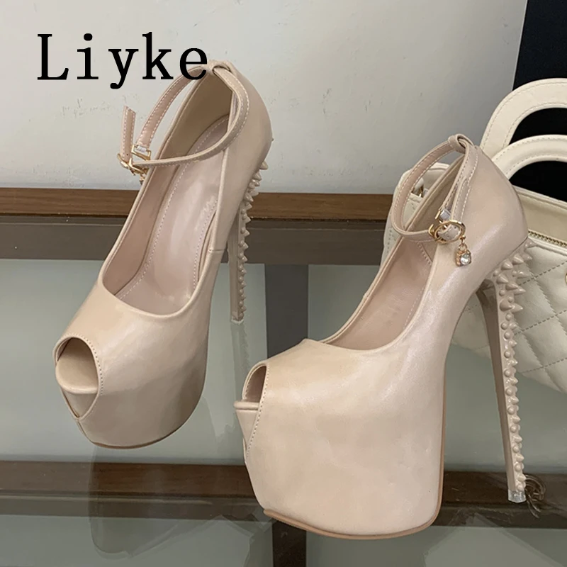 Liyke Fashion Crystal Buckle Strap Women Pumps Sandals Sexy Rivet Stiletto Stripper Pole Dance Shoes Platform High Heels Apricot
Liyke Fashion Crystal Buckle Strap Women Pumps Sandals Sexy Rivet Stiletto Stripper Pole Dance Shoes Platform High Heels Apricot