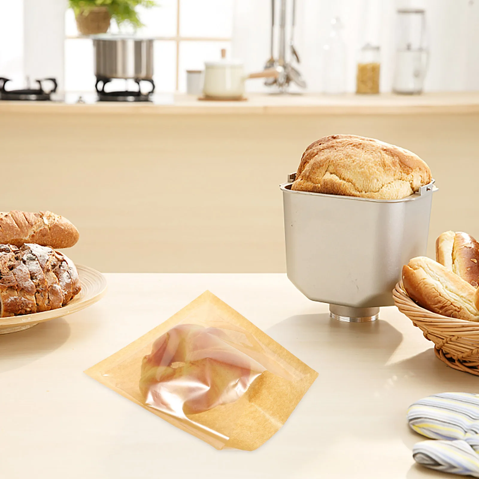 100pcs Greaseproof Paper Bag 18x19cm Bread Bags Clear Window Kraft Storage Cookie Bags Bakery Packaging Household
100pcs Greaseproof Paper Bag 18x19cm Bread Bags Clear Window Kraft Storage Cookie Bags Bakery Packaging Household