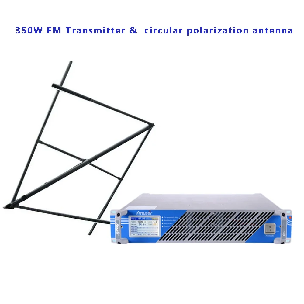 FMUSER FU-350A 300w 350watts FM Broadcast Radio Transmitter + CP100 Circular Elliptical Polarized Antenna Kit
FMUSER FU-350A 300w 350watts FM Broadcast Radio Transmitter + CP100 Circular Elliptical Polarized Antenna Kit