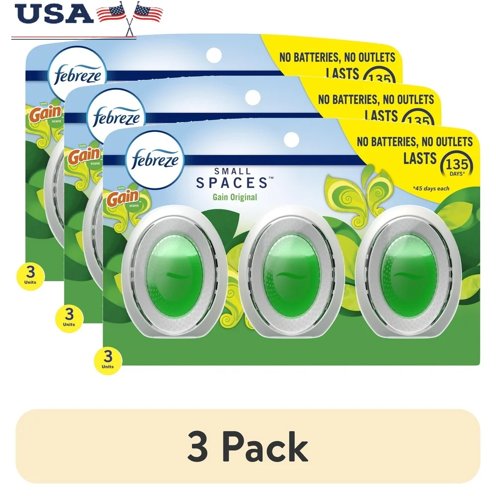 3 упаковки освежителя воздуха для устранения запаха, оригинальный освежитель небольшого пространства длится 45 дней, батарейки не требуется, 0,25 жидких унции
3 упаковки освежителя воздуха для устранения запаха, оригинальный освежитель небольшого пространства длится 45 дней, батарейки не требуется, 0,25 жидких унции