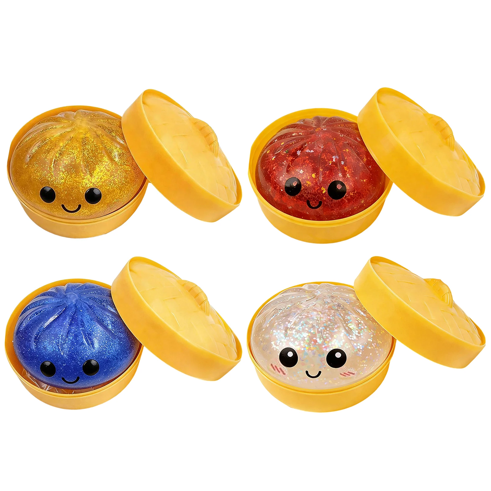 Glitter Dumpling Squishes Stress Balls Fidget Sensory Toys Simulation Food Squishies Bun with Steamer Squeeze Dough Ball Gifts
Glitter Dumpling Squishes Stress Balls Fidget Sensory Toys Simulation Food Squishies Bun with Steamer Squeeze Dough Ball Gifts