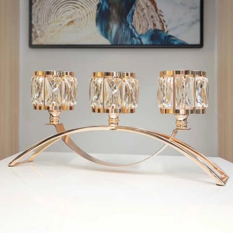 3 Arms Crystal Bowl Tealight Candelabra Votive Candle Stand, Candlestick Holders Wedding centerpieces for Tables Crystal Candle
3 Arms Crystal Bowl Tealight Candelabra Votive Candle Stand, Candlestick Holders Wedding centerpieces for Tables Crystal Candle