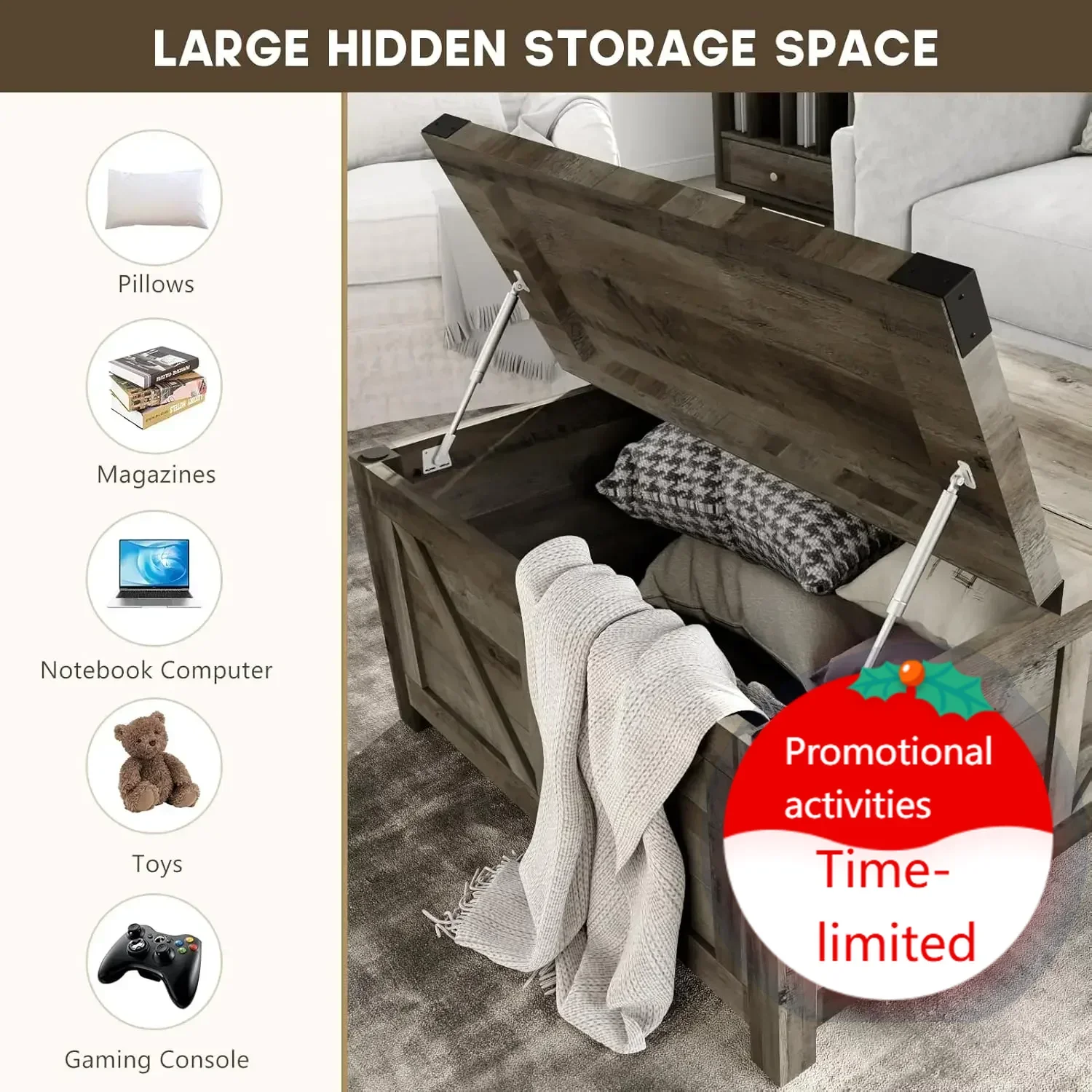 Хит продаж: Журнальный столик в стиле фермерского дома с подъемной столешницей и местом для хранения, центральный стол с большим скрытым отсеком для гостиной, спальни, домашнего офиса
Хит продаж: Журнальный столик в стиле фермерского дома с подъемной столешницей и местом для хранения, центральный стол с большим скрытым отсеком для гостиной, спальни, домашнего офиса