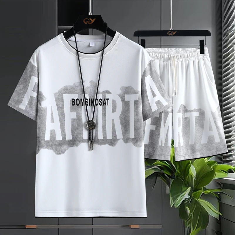 Men's 2-Piece Outfit Set: Graphic T-Shirt & Drawstring Shorts Casual Summer Set Vacation Clothes Gym Shorts Necklace Included
Men's 2-Piece Outfit Set: Graphic T-Shirt & Drawstring Shorts Casual Summer Set Vacation Clothes Gym Shorts Necklace Included