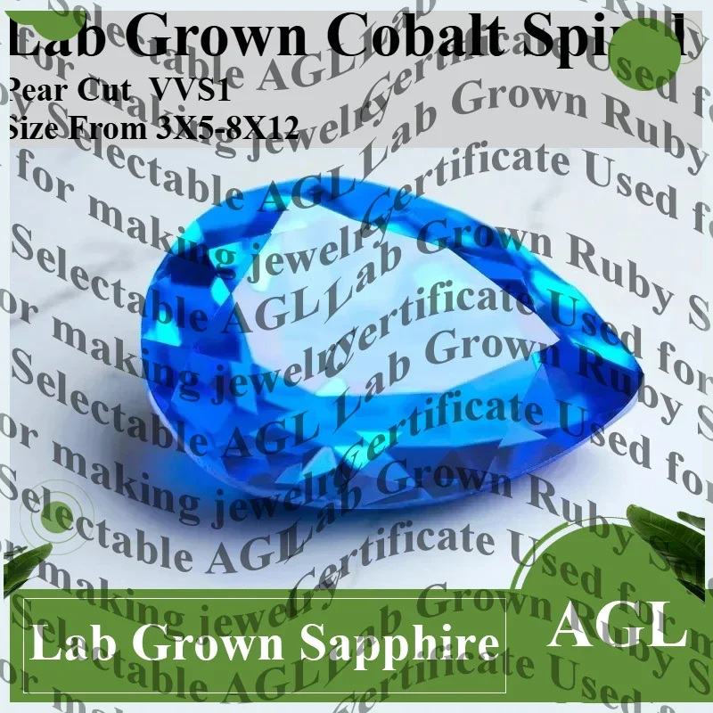 NEW Lab Grown Cobalt Spinel Pear Cut Gemstone for DIY Ring Necklace Earrings Main Materials Selectable AGL Certificate
NEW Lab Grown Cobalt Spinel Pear Cut Gemstone for DIY Ring Necklace Earrings Main Materials Selectable AGL Certificate