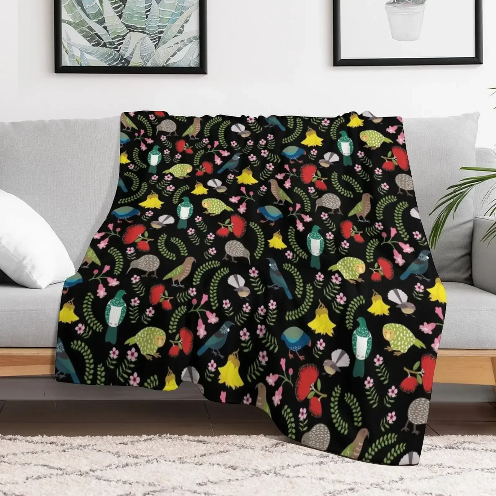 New Zealand Birds and Flowers BLACK Throw Blanket Decoratives Hair warm winter Blankets
New Zealand Birds and Flowers BLACK Throw Blanket Decoratives Hair warm winter Blankets