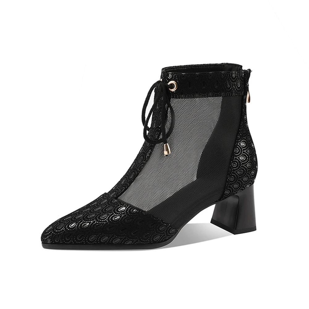 Женские крутые ботинки из натуральной кожи, летние высокие ботинки с острым квадратным каблуком, праздничное платье в стиле ретро на молнии, удобные дышащие D105A-1 
Женские крутые ботинки из натуральной кожи, летние высокие ботинки с острым квадратным каблуком, праздничное платье в стиле ретро на молнии, удобные дышащие D105A-1