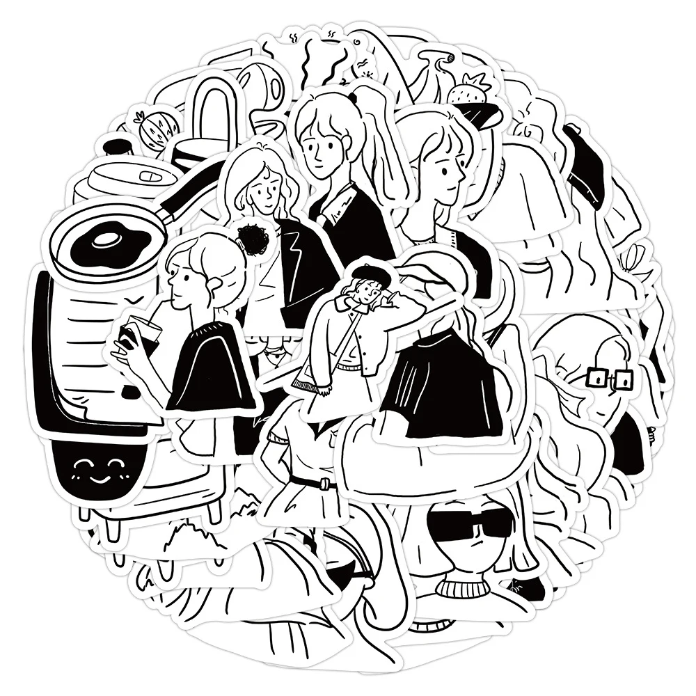 10/30/60pcs Kawaii Girls Cartoon Stickers Ins Style Black White Sticker Notebook Luggage Skateboard Phone Anime Decal Decorative
10/30/60pcs Kawaii Girls Cartoon Stickers Ins Style Black White Sticker Notebook Luggage Skateboard Phone Anime Decal Decorative