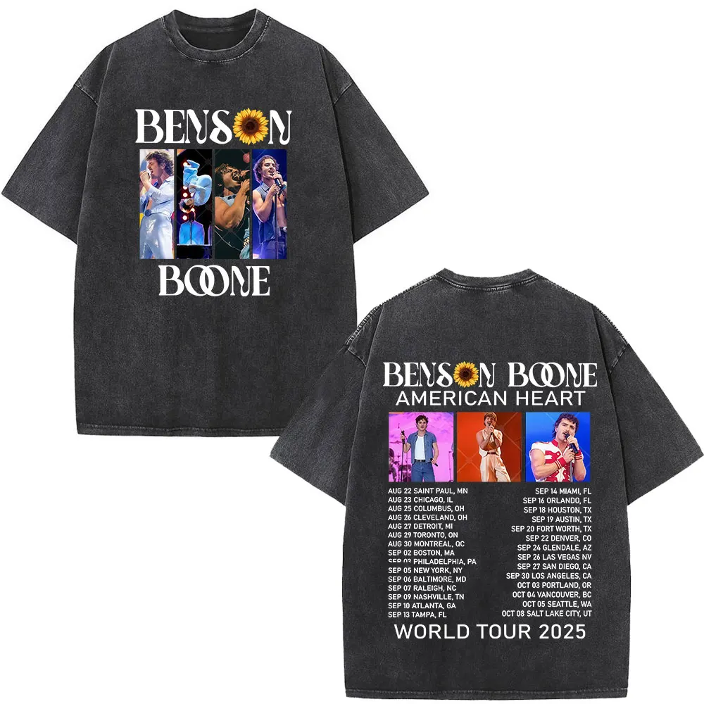 Винтажная стираная футболка Benson Boone American Heart Tour 2025, мужская и женская одежда, хлопковая повседневная футболка с коротким рукавом
Винтажная стираная футболка Benson Boone American Heart Tour 2025, мужская и женская одежда, хлопковая повседневная футболка с коротким рукавом