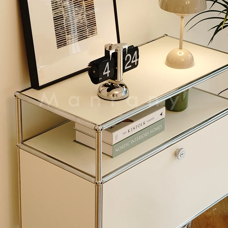Modular Cabinet, Milky White Three-layer Edge Cabinet, Minimalist Bauhaus Stainless Steel Storage Bookshelf, Storage Cabinet
Modular Cabinet, Milky White Three-layer Edge Cabinet, Minimalist Bauhaus Stainless Steel Storage Bookshelf, Storage Cabinet