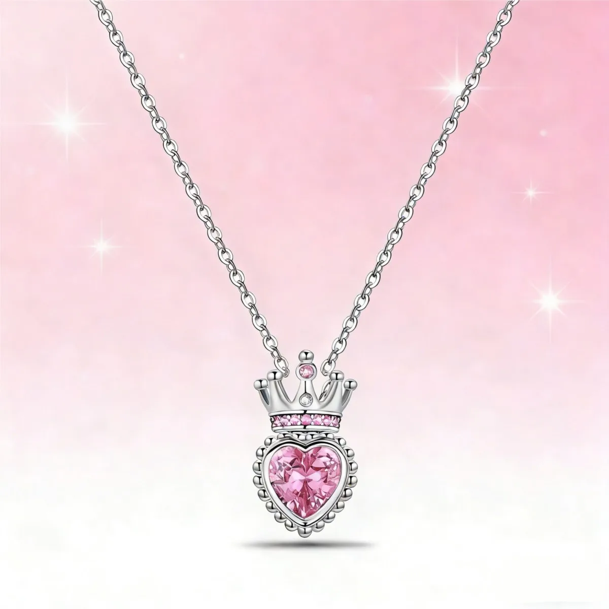 S925 Sterling Silvery Necklace Elegant Pink Flower Crown Heart Necklace Fashion Jewelry Valentine's Day Mother's Day Gift
S925 Sterling Silvery Necklace Elegant Pink Flower Crown Heart Necklace Fashion Jewelry Valentine's Day Mother's Day Gift