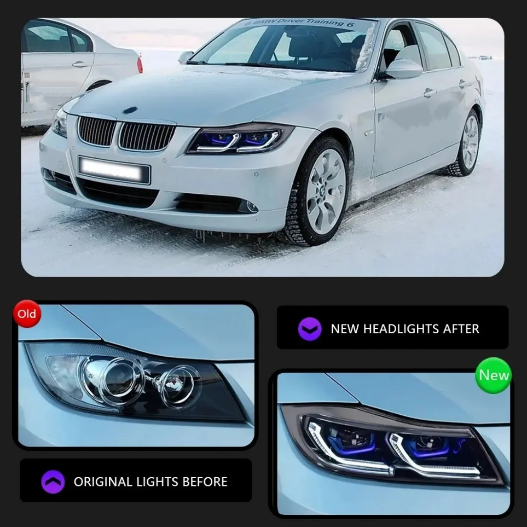 Автомобильные фары для BMW E90 2005-2012 320i 318i 323i 325i DRL указатель поворота автоаксессуары
Автомобильные фары для BMW E90 2005-2012 320i 318i 323i 325i DRL указатель поворота автоаксессуары