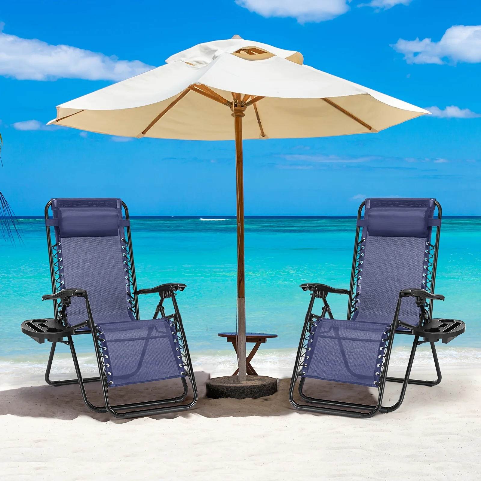 2pcsGravity Lounge Chair with Canopy, Adjustable Recliner with Cup Holder & Pillow, Heavy Duty Folding Outdoor Chair for Beach
2pcsGravity Lounge Chair with Canopy, Adjustable Recliner with Cup Holder & Pillow, Heavy Duty Folding Outdoor Chair for Beach