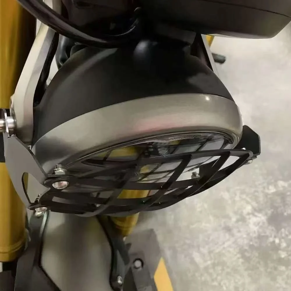 For Scrambler 400X Speed 400 Front Headlight Guard, Metal Headlamp Mesh Cover Anti-collision Mod Parts