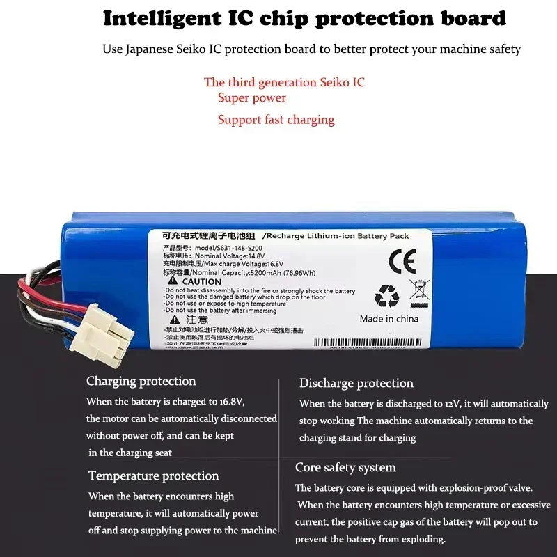 New 9800mAh Replacement Battery for Eufy Robovac L70 Hybrid, T2190, T2190G21 Replacement Batteries 14.4v 18650 Battery Pack
New 9800mAh Replacement Battery for Eufy Robovac L70 Hybrid, T2190, T2190G21 Replacement Batteries 14.4v 18650 Battery Pack