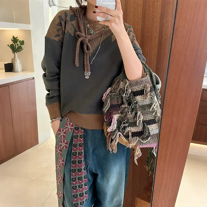 Свободный женский свитшот круглый с вышивкой Le Pattern Color Blo Повседневная осенне-зимняя новинка Sle Street Faion
Свободный женский свитшот круглый с вышивкой Le Pattern Color Blo Повседневная осенне-зимняя новинка Sle Street Faion