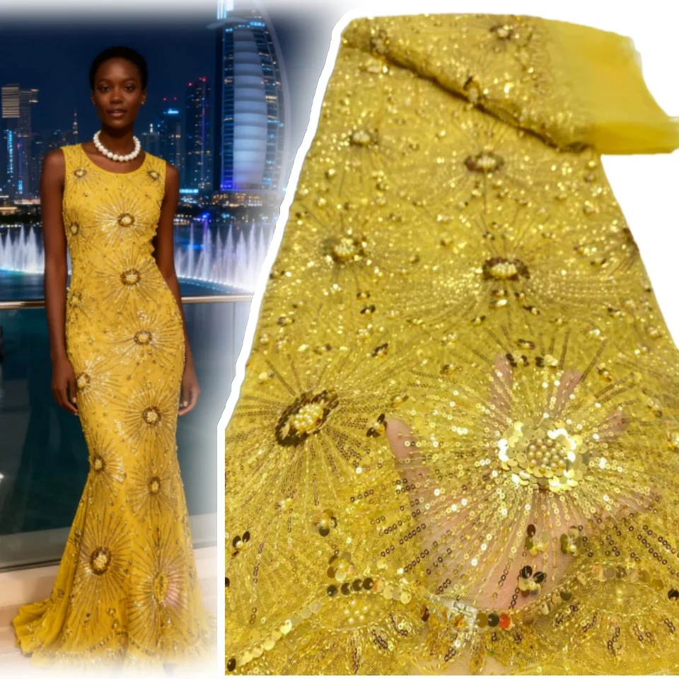 5 Yards Exquisite Sequined Embroidered Floral Lace Fabric 2026 Nigerian Tulle Lace Fabric for Party Dresses Sewing Material 1890
5 Yards Exquisite Sequined Embroidered Floral Lace Fabric 2026 Nigerian Tulle Lace Fabric for Party Dresses Sewing Material 1890