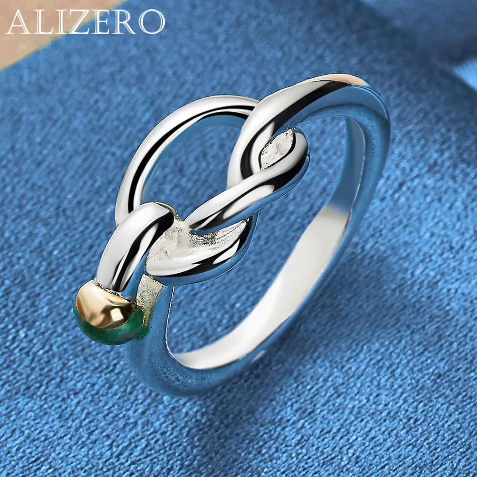 ALIZERO 925 Sterling Silver Rings Gold Bead Rope Knot Rings For Women Men Fashion Wedding Party Jewelry Gift
ALIZERO 925 Sterling Silver Rings Gold Bead Rope Knot Rings For Women Men Fashion Wedding Party Jewelry Gift