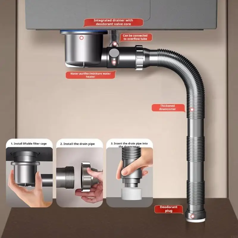 201 Steel Kitchen Sink with Integrated Drain & Odor Prevention Single Bowl Not Smell Sink for Modern Homes Y5GB
201 Steel Kitchen Sink with Integrated Drain & Odor Prevention Single Bowl Not Smell Sink for Modern Homes Y5GB