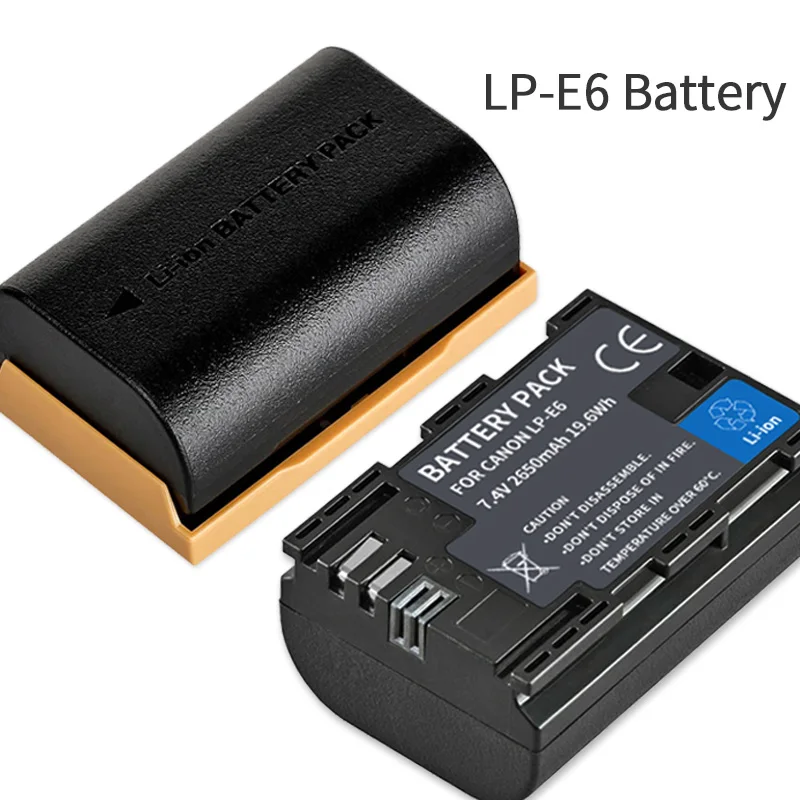 LP-E6 LPE6 2650mAh Battery for Canon EOS Mark II 5D 6D 7D 70D 60D 60Da 90D Mark III 70D 80D Digital SLR DSLR Camera Batteries
LP-E6 LPE6 2650mAh Battery for Canon EOS Mark II 5D 6D 7D 70D 60D 60Da 90D Mark III 70D 80D Digital SLR DSLR Camera Batteries