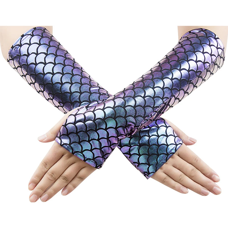 Mermaid Fish Scale Long Gloves Women Halloween Cosplay Stage Costume Accessory Female Sexy Prom Party Fingerless Gloves
Mermaid Fish Scale Long Gloves Women Halloween Cosplay Stage Costume Accessory Female Sexy Prom Party Fingerless Gloves