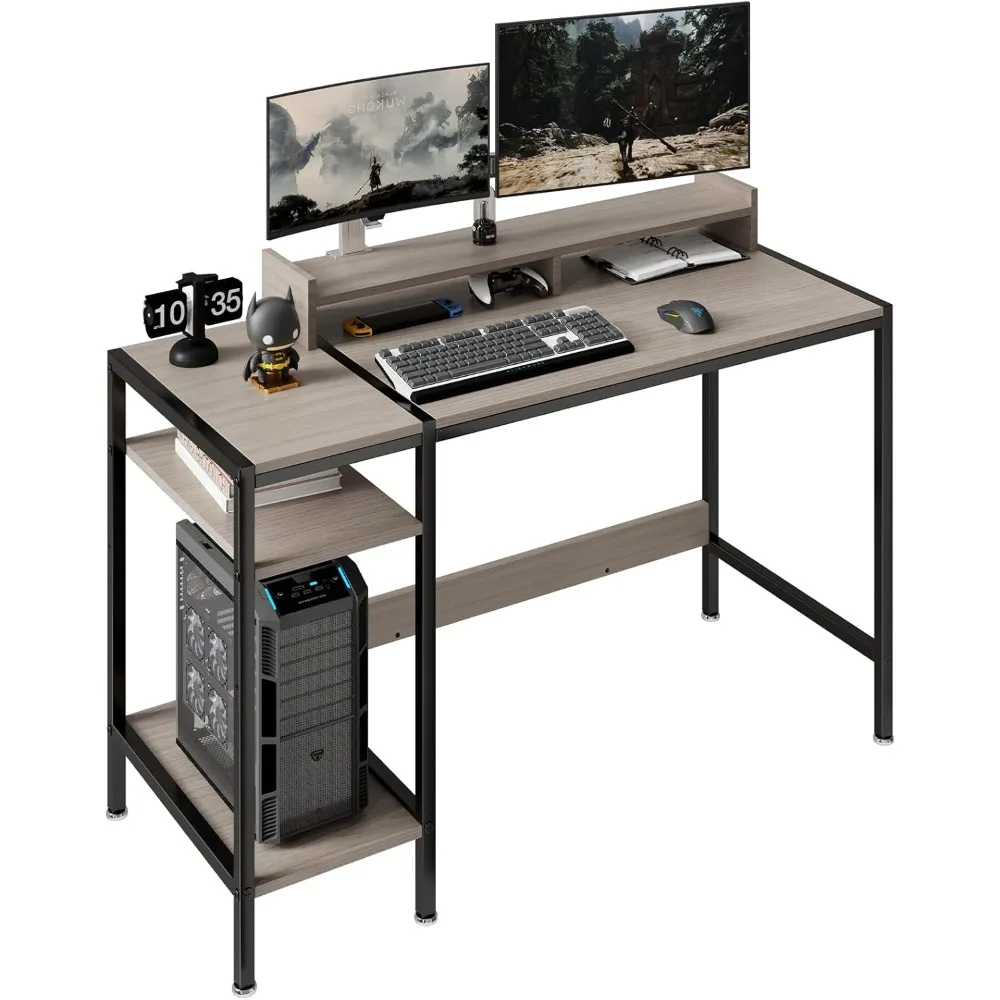 Gaming Home Office Computer Desk with Monitor Stand,Grey Writing Desk for 2 Monitors, Adjustable Storage Space (47inches)
Gaming Home Office Computer Desk with Monitor Stand,Grey Writing Desk for 2 Monitors, Adjustable Storage Space (47inches)
