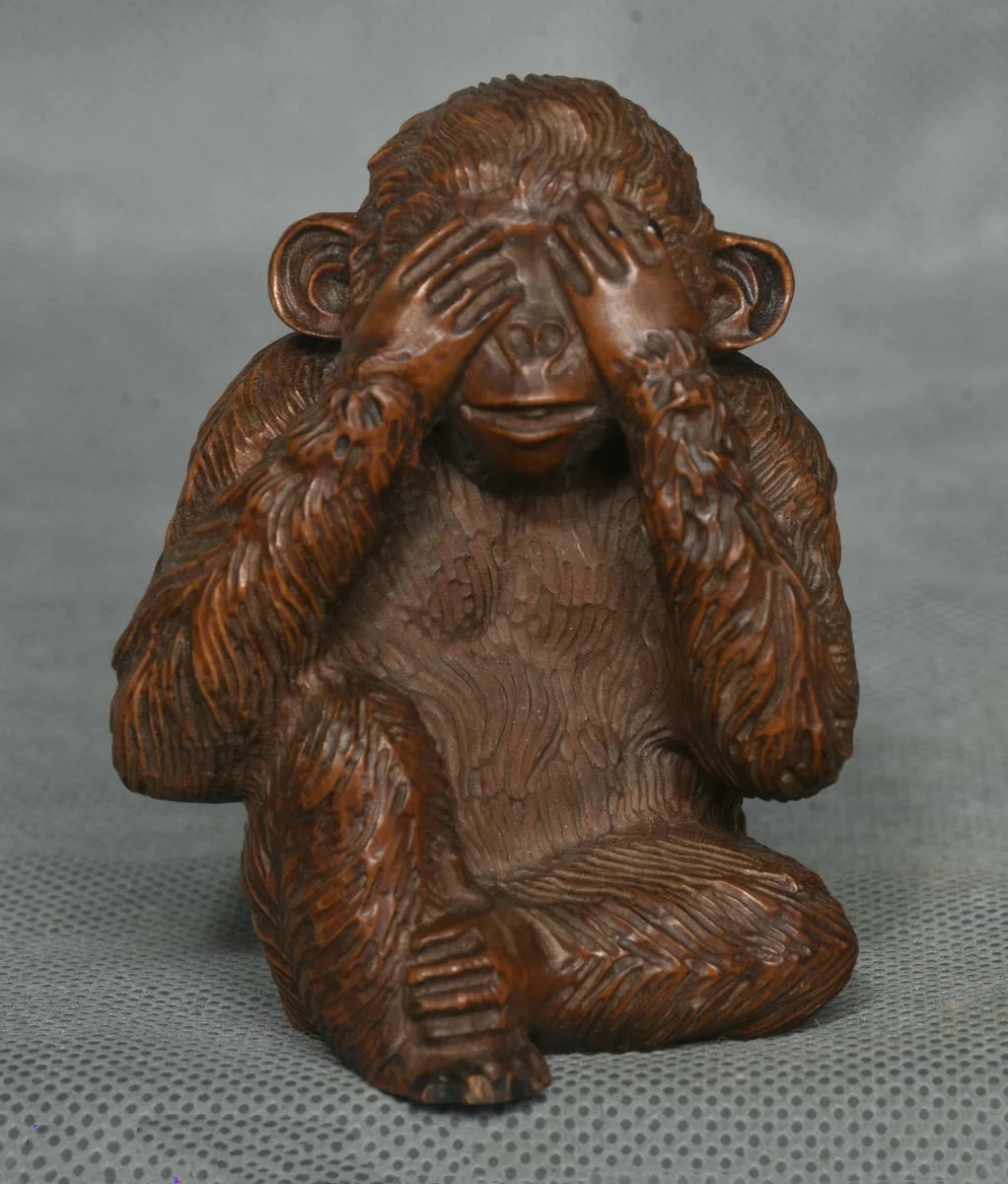 2.8" Rare Old Chinese Boxwood Hand Carving Feng Shui Chimpanzee Monkey Statue
2.8" Rare Old Chinese Boxwood Hand Carving Feng Shui Chimpanzee Monkey Statue