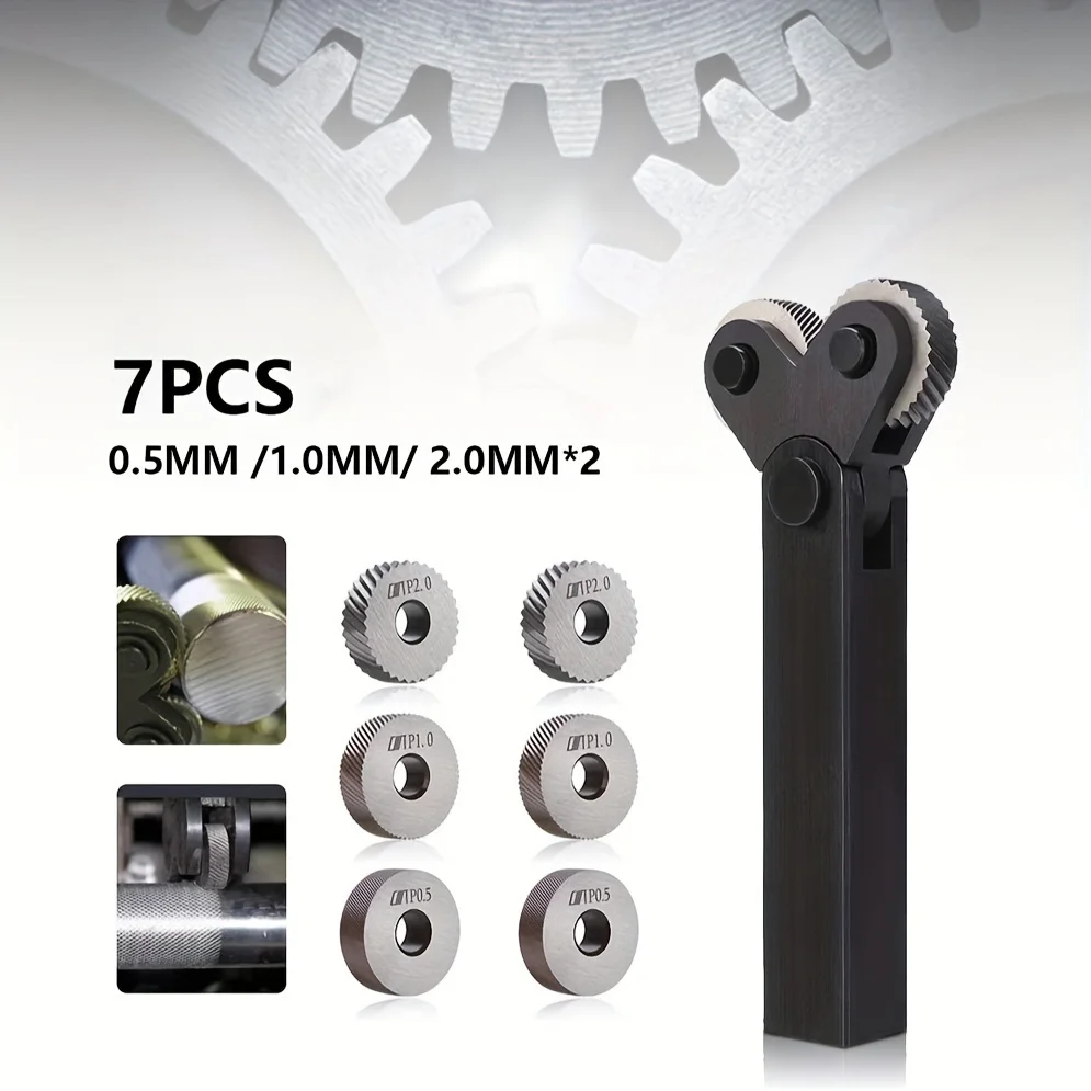 7Pcs knurling tool set (including knife rod)/10pcs roller pulley set,diagonal wheel straight section set 0.5mm, 1mm, 2mm spacing
7Pcs knurling tool set (including knife rod)/10pcs roller pulley set,diagonal wheel straight section set 0.5mm, 1mm, 2mm spacing