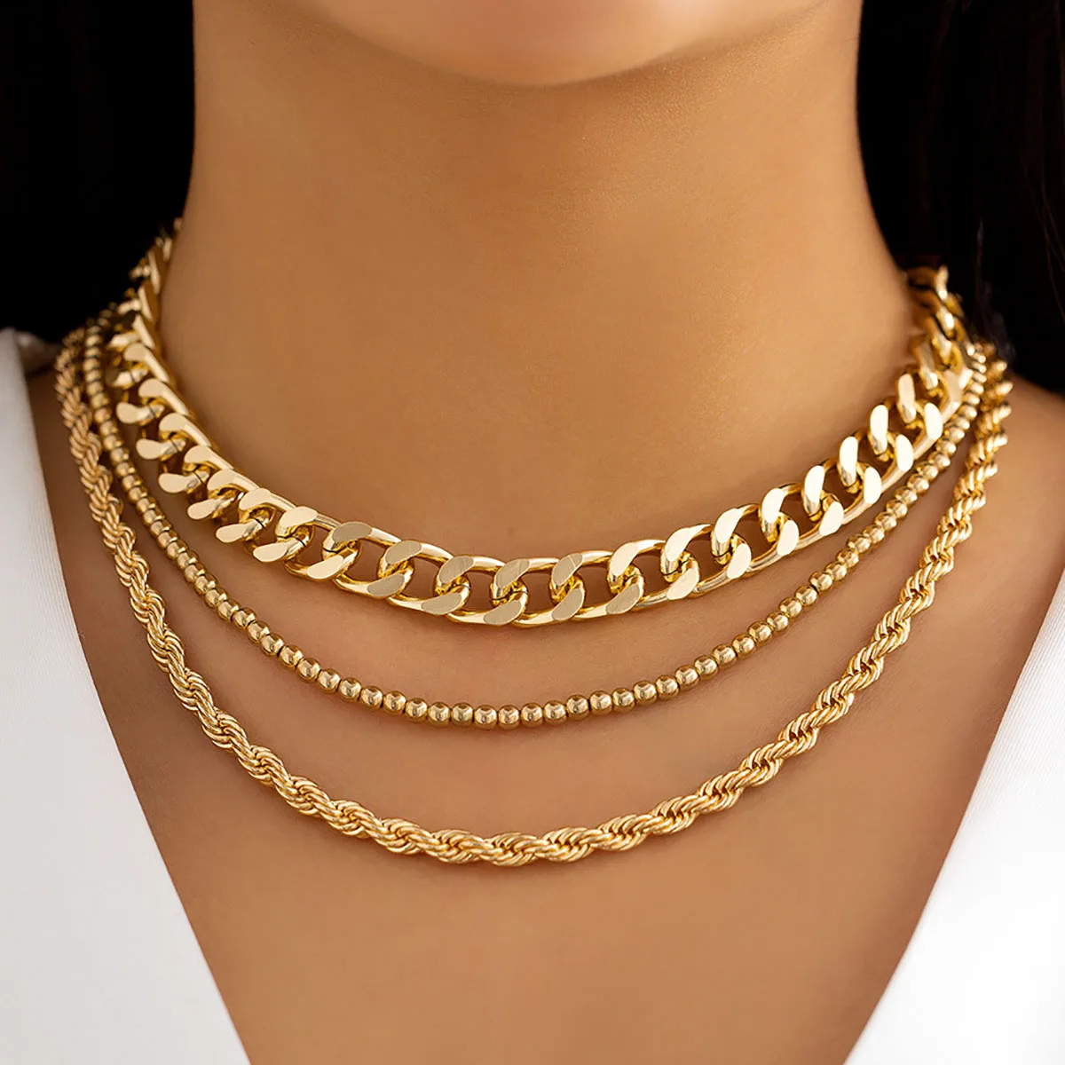 Hip Hop Gothic Thick Collar Necklace for Men 2023 Multi Layered Punk Style Gold Color Metal Beads Fashion Girl Charm Jewelry
Hip Hop Gothic Thick Collar Necklace for Men 2023 Multi Layered Punk Style Gold Color Metal Beads Fashion Girl Charm Jewelry