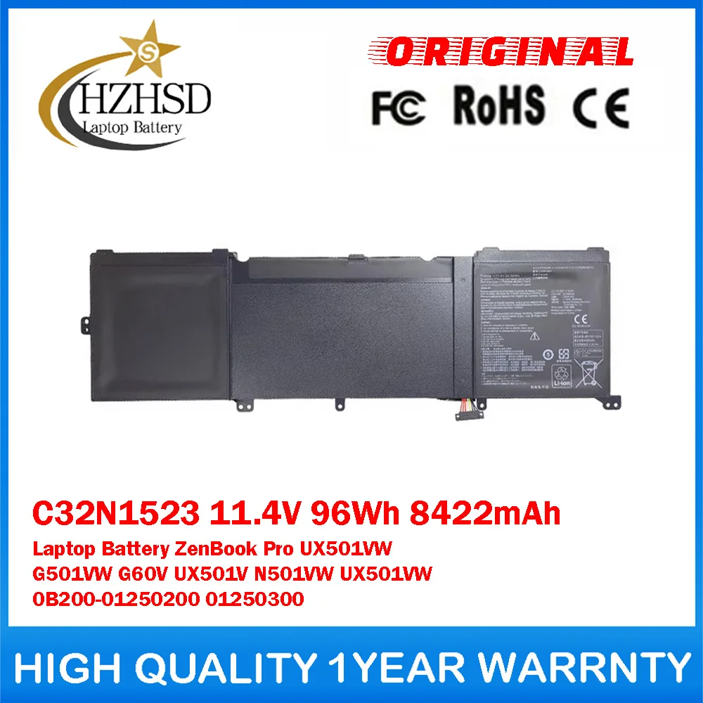 C32N1523 11.4V 96Wh 8422mAh Genuine Original Laptop Battery For ASUS ZenBookPro UX501VW G501VW G60V UX501V N501VW 0B200-01250200
C32N1523 11.4V 96Wh 8422mAh Genuine Original Laptop Battery For ASUS ZenBookPro UX501VW G501VW G60V UX501V N501VW 0B200-01250200