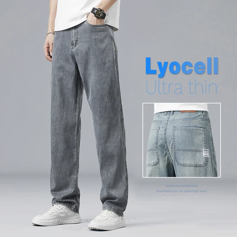 Brand Clothing Summer Ultra-thin Lyocell Men's Jeans Drape Soft Fabric Straight Casual Denim Pants Joggers Trousers Plus Size 42
Brand Clothing Summer Ultra-thin Lyocell Men's Jeans Drape Soft Fabric Straight Casual Denim Pants Joggers Trousers Plus Size 42