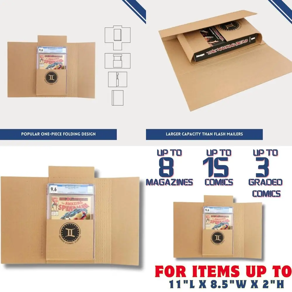 Коробки для комиксов (100 шт.) - вмещают 15 комиксов, 3 слэба, 10 топлоудеров, 8 журналов | Настраиваемый для комиксов, манги, книг
Коробки для комиксов (100 шт.) - вмещают 15 комиксов, 3 слэба, 10 топлоудеров, 8 журналов | Настраиваемый для комиксов, манги, книг