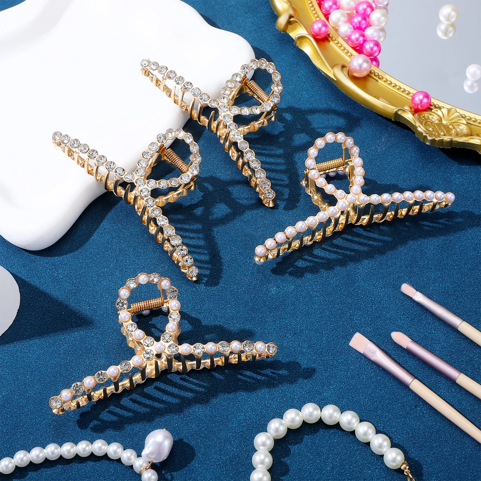 2Pcs Pearl Hair Claw Clips Classic Color Durable Metal Hair Jaw Clips for Women Girls Party Office Daily Hairstyles
2Pcs Pearl Hair Claw Clips Classic Color Durable Metal Hair Jaw Clips for Women Girls Party Office Daily Hairstyles